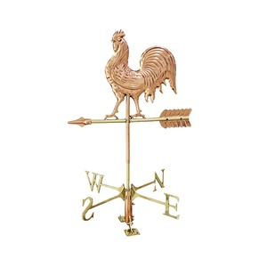 Ornamento da Giardino in Rame a Forma di Gallo Vintage, Indicatore di Direzione del Vento, Vane Meteorologico - Product Image 1
