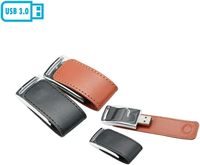 Memoria USB 3.0 de Cuero PU Duradera con Logotipo Personalizado, Chip Flash de Clase A, Cierre Magnético, Capacidad de 8GB/16GB, Regalo