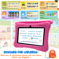 Tablet Infantil de 7 Pulgadas Más Vendida, 2GB de Memoria, Portátil, HD, Múltiples Aplicaciones, Colores Brillantes, para Navidad, Black Friday, Quad Core, Nueva