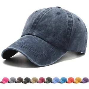 Cổ điển Bông rửa đau khổ gorras Mũ Twill đồng bằng thể thao mũ có thể điều chỉnh CHA mũ - Product Image 1