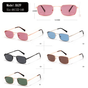 Gafas de sol rectangulares de oro rosa con montura completa y lentes de espejo, unisex, protección solar para adultos, ligeras - Product Image 3