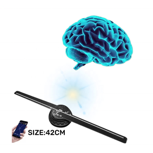 Быстрая доставка 42 см, 2 шт/комплект лезвия с высоким разрешением 3d светодиодный вентилятор пневматическая подвеска невооруженным глазом стерео 3D СИД рекламы голограмма вентилятор - Product Image 1