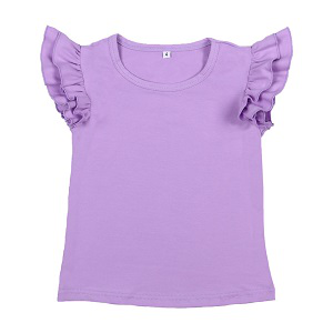 <span class=keywords><strong>Camiseta</strong></span> con volantes de boutique para niñas pequeñas, camisetas de verano de color sólido con volantes - Product Image 5
