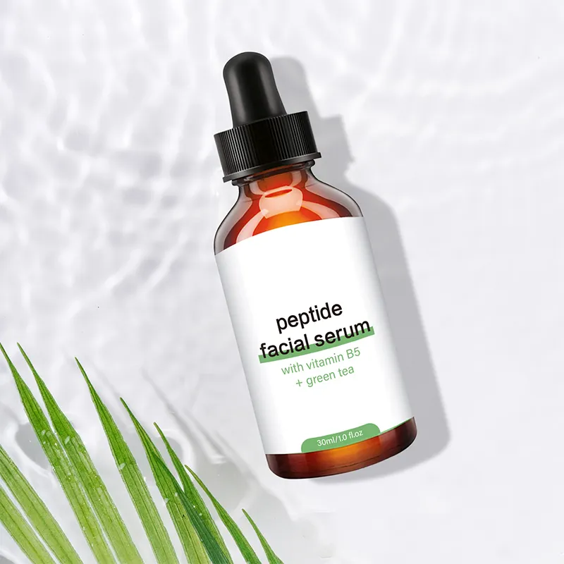 Soro facial de colágeno para plantas faciais anti-idade, vitamina B5 C, chá verde, Aloe Vera, nutrição da pele, elasticidade e marca própria