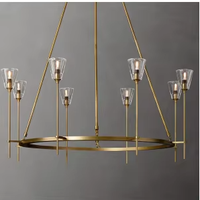 Lustre moderne minimaliste pour salon, salle à manger, chambre à coucher, en cuivre, LED