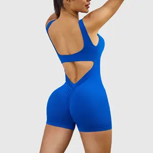 Seamless Yoga Jumpsuit Women Sports Fitness One Piece Jumpsuit Gym Bodysuit