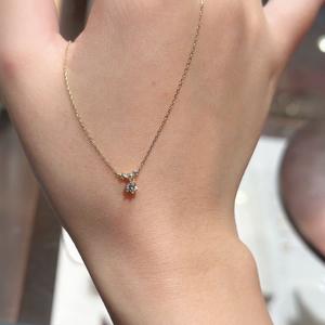 S925 Pure <b>Silver</b> Japanese Sweetheart Ice Cream Sparkling Diamond Star Light <b>Heart</b> Double Pendant <b>Necklace</b> High-End Fashion - Product Image 4