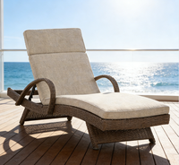 Chaise extérieure française de sofa de chaise longue de Sun de meubles avec le coussin pour l'usage de bord de mer