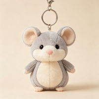Porte-clés en peluche OEM en forme de souris, breloque de sac en peluche animale, pendentif souris en peluche avec sangle tissée durable, décoration de sac, porte-clés souris