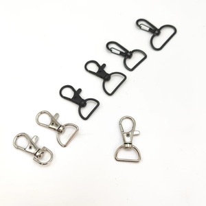 Mosquetón de metal con resorte, hebilla de boca de pez, llavero, colgante para bolso, aleación de zinc, anilla en D de 20 mm, negro y plateado - Product Image 2