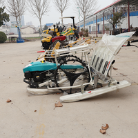 QLN Semoir de riz à 4 rangs, machine de plantation de riz portative, repiqueuse de riz manuelle