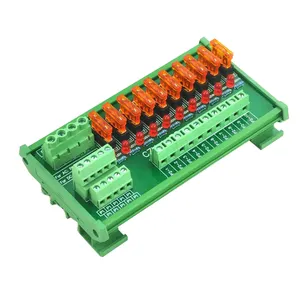 Panel Mount 10 Position Power Distribution Fuse Module Board, For AC/DC 5~32V