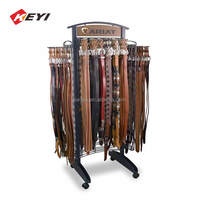 Vente en gros de présentoir de roue de support de ceinture en cuir au détail personnalisé présentoir en métal présentoir de ceinture de plancher en fil de fer