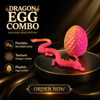 Jouet anti-stress œuf de dragon imprimé en 3D personnalisé, figurine d'animal pliable en ABS, cadeau de Pâques