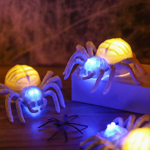 Veilleuse araignée rougeoyante à LED simulée pour décoration de fête d'Halloween Accessoire d'atmosphère de terreur - Product Image 1