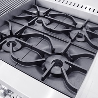 Cuisinière à gaz commerciale de 72 pouces avec 4 brûleurs, plaque chauffante, salamandre, gril et friteuse |   Équipement de cuisine de restaurant robuste