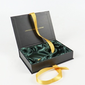 Crown Win Custom Elastic Printed Decorative Magnetic Luxury Gift <b>Box</b> with Ribbon Bow for Gift Wrap Satin Lined Black Paper Boxes - Product Image 4