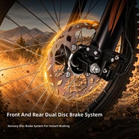 Bicicleta eléctrica todoterreno HEZZO D3, 3 velocidades, motor de buje delantero de 60V 3500W sin escobillas, bicicleta de carreras con batería de litio.