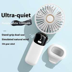 Ventilador de Mano/Escritorio/Cuello 3 en 1, Portátil, Recargable, con Pantalla LED Digital, Plegable, de 5 Velocidades, con Mini Nebulizador de Agua - Product Image 3