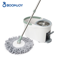BOOMJOY Serpillère rotative magique 360° avec seau, facile à essorer, pour un nettoyage des sols sans effort, très vendue