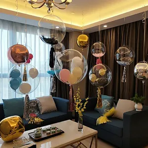 Fournitures de fête d'anniversaire de 36 pouces vente en gros de ballons ronds transparents ballons Bobo à bulles ballons de fête