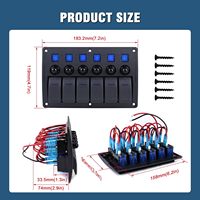 Nouveau panneau de commutation à bascule LED ABS 8 voies 12V/24V IP65 étanche pour bateau, marine, automobile