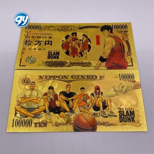Billet de banque plaqué or 24 carats personnalisé, 7 motifs, anime japonais Slum Dunk Manga, 100 000 yens - Product Image 3