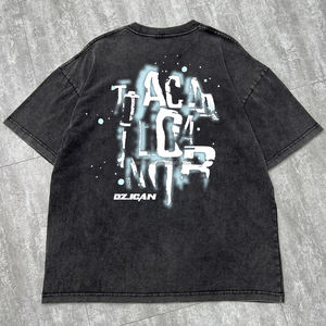 เสื้อยืดผ้าฝ้ายพิมพ์ลายแนวสตรีทเสื้อยืดกราฟิกสำหรับผู้ชายเสื้อดีไซน์เนอร์โอเวอร์ไซส์แบบกำหนดเอง - Product Image 2