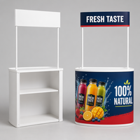 Table de présentation portable personnalisée pour événements publicitaires de la marque ZRX avec bannière supérieure, stand promotionnel pop-up, comptoir