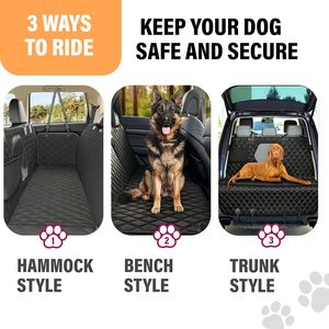 Funda ajustable para asiento trasero de coche para mascotas, impermeable, protector de hamaca para perros con cubierta de seguridad resistente para asiento trasero de coche. - Product Image 5