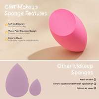 Ensemble d'éponges de maquillage super douces et lavables, 6 pièces, éponges sans latex, fond de teint liquide, crème, ultra-douces, mélange multi-angles