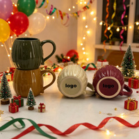 Mug en céramique gaufré tendance motif citrouille, tasse en grès multicolore, idéal pour la décoration d'automne et l'usage quotidien