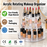 Organisateur de maquillage en acrylique avec plusieurs compartiments de rangement pour collection de cosmétiques
