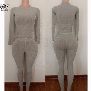 Set Primaverile 2026 per Ragazze Alte, Abbigliamento Y2k, Loungewear da Donna, Collo Alto, Maniche Lunghe, Pantaloni in Cotone a Coste, Completo Due Pezzi - Product Image 5