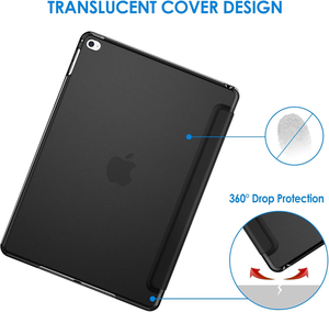 Étui à triple pliage pour <span class=keywords><strong>iPad</strong></span> Air 2 et <span class=keywords><strong>iPad</strong></span> 5e/6e génération 9,7 pouces, housse de protection en PU + PC avec support - Product Image 3