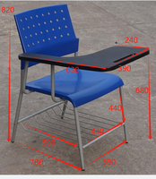 Chaise de formation scolaire avec tablette d'écriture intégrée pour salle de classe - En promotion