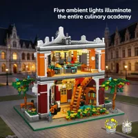 2026 Nuevo MOC Academia de Cocina Street View, Modelo de Arquitectura, Juguetes de Rompecabezas para Adultos, Regalo, 2743 Piezas, Sets de Bloques de Construcción