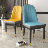 Chaise de salle à manger en cuir simple pour la maison et l'hôtel, design moderne, durable