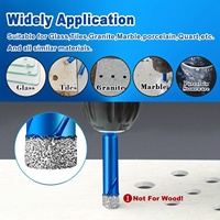 Jeu de 6 forets diamantés à tige hexagonale pour le perçage de carreaux, verre, céramique, marbre, béton, plusieurs tailles