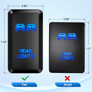 12VプッシュボタンON/OFFロッカースイッチキット1.54 \ "X 0.83 \" 車用コネクタワイヤー交換用リアライト - Product Image 2