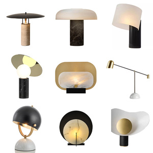 Design di lusso luce moderna lampada da comodino in tessuto nordico di vetro ferro marmo lampada da tavolo <span class=keywords><strong>per</strong></span> casa letto soggiorno camera di lettura Hotel - Product Image 4