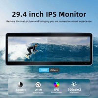 Pantalla Publicitaria de Barra Estirada de 29.4 Pulgadas, DC12-24V, 4G, Montaje en Techo, Pantalla de Información para Autobús Urbano, Tren, OEM Disponible