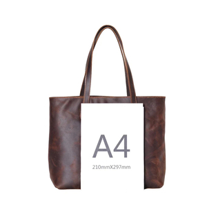 Nouveauté Sac cabas pour femme en cuir véritable de haute qualité avec fermeture à glissière Logo et impression personnalisés Toutes saisons - Product Image 6