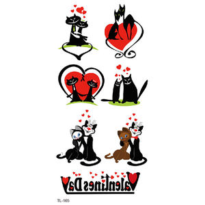 Bxtat TL163 - TL168 Kleine Quotes Partysu Wing Driehoek Crown Tower Paard Liefde Katten Paar Houd Kalm En Liefde Op tijdelijke Tattoo - Product Image 1