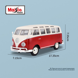 Modèle de <span class=keywords><strong>bus</strong></span> VW <span class=keywords><strong>SAMBA</strong></span> en alliage moulé sous pression 1:24 avec son et lumière, portes ouvrables, véhicule décoratif en métal, jouet pour garçon - Product Image 4