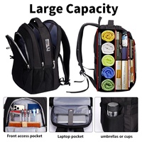 Sac à dos pour ordinateur portable de grande capacité avec logo personnalisé, pour femmes et hommes, sac d'ordinateur pour l'université, compatible avec les ordinateurs portables de 17 pouces, noir