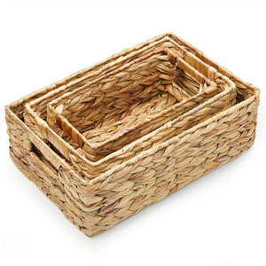 Cesta De Mimbre Azul Plana Ratan Yute Tejido Jacinthe D'eau Basekt Jacinto Agua <span class=keywords><strong>Panier</strong></span> Negro Blanco Pan <span class=keywords><strong>Mango</strong></span> Plano Fibra Tejida - Product Image 6