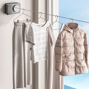 Paquete de secado de polea de acero inoxidable, cuerda portátil extensible montada en la pared, <span class=keywords><strong>tendedero</strong></span> retráctil para exteriores - Product Image 1