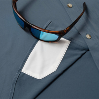 Camisa de pesca perforada, impermeable, con estampado integral de peces, de bajo MOQ, con botones, estilo vaquero, de la marca Brandsun.