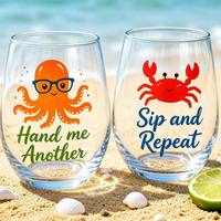 Verres à vin en acrylique transparent en gros, durables, résistants aux chutes, en forme d'œuf, sans pied, grande capacité, en forme de U